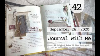 【Journal with Me】Midori MD Dairy one day one page | Notebook 2020 A5 Size | 手帐 一日一页 拼贴