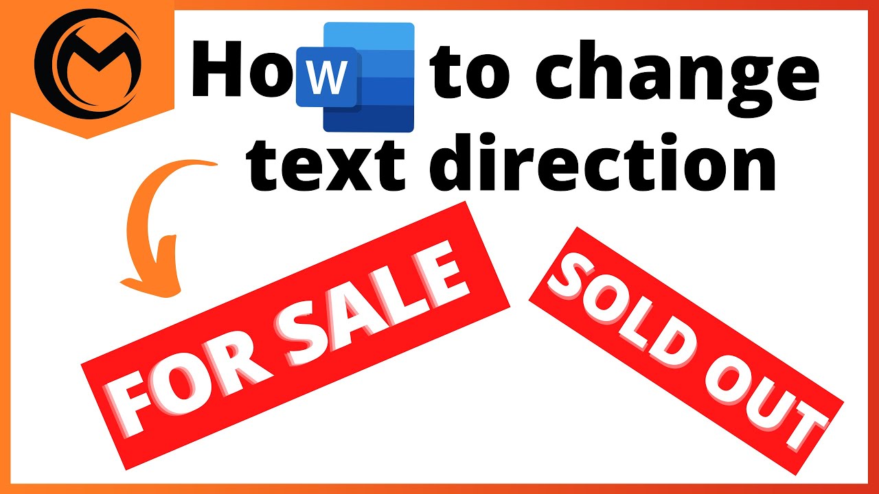 How To Change Text Direction In Microsoft Word - YouTube