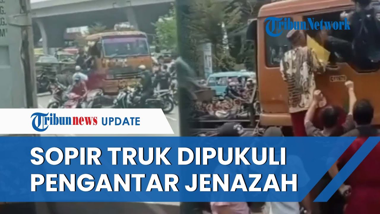 BRUTAL! Detik-detik Sopir Truk Trailer Dipukuli Rombongan Pengantar ...