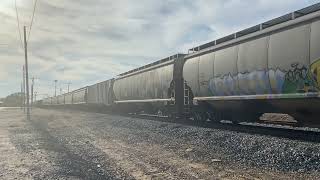 Kcs 4705 EB Leads Grain Train With Friendly Crew In Laredo, Texas 2/6/23