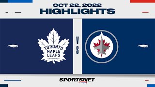 NHL Highlights | Maple Leafs vs. Jets - October 22, 2022