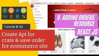 React js Tutorial # 45| Create Api |crate & save order for ecommerce site