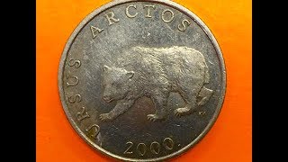 Croatia 5 Kuna 2000  Our 1st Croatian Coin URSUS ARCTOS and MARTEN