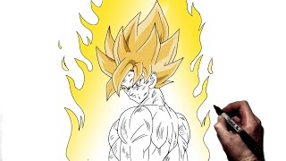 How To Draw Goku SSJ (Namek) | Step By Step | Dragonball