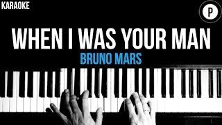 Bruno Mars - When I Was Your Man Karaoke SLOWER Acoustic Piano Instrumental Cover Lyrics