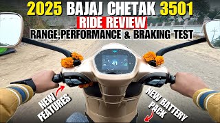 2025 Bajaj Chetak 3501 RIDE REVIEW🔥| Range,Performance \u0026 Braking Test