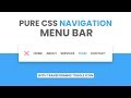 Pure CSS Navigation Bar With Transforming menu Toggle Icon