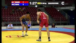 WWJC2013 / Hajimurad Omarov - Temuujin Erdenebat (MGL) - FS 66 kg - qualification match