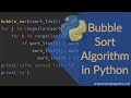 Bubble Sort algorithm in Python || Sorting Algorithms || programminginpython.com