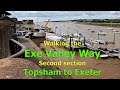 Topsham to Exeter. Walking the Exe Valley Way in Devon, UK. 7 miles.