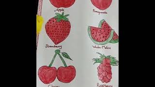Red colour Activity | Red colour Fruits | Craft work for kindergarten |Jovin Elites