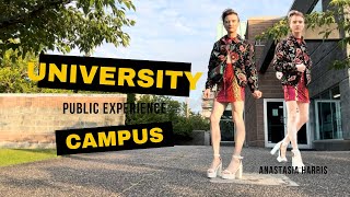 Breaking Boundaries: A Crossdresser's Bold Public Experiment at a University Campus