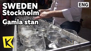 【K】Sweden Travel-Stockholm[스웨덴 여행-스톡홀름]구시가 감라스탄의 물컵 연주/gamla stan/glass/performance