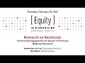 Equity in Biomedicine: Community Engagement for Equity in Precision Medicine Research