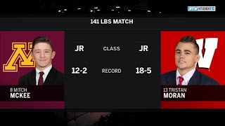 141 LBs: #8 Mitch McKee (Minnesota) vs. #13 Tristan Moran (Wisconsin) | Big Ten Wrestling
