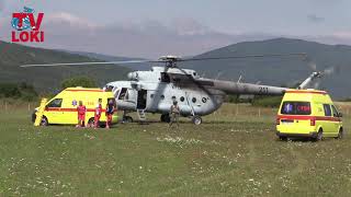 Ozlijeđene u prometnoj helikopter iz Otočca prevezao u Rijeku 01.08.2019.