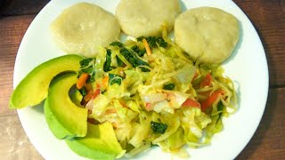 Cornmeal Dumplings And Steamed Cabbage W Kale