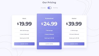 Pricing Component with Toggle Master| HTML, CSS & JAVASCRIPT|Frontend Mentor Challenge
