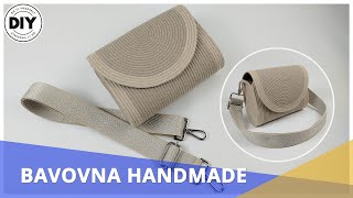 DIY Small Crossbody Bag Made from Cotton Cord - Latte \u0026 Beige