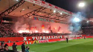2022.04.01 1.FC Union Berlin - 1.FC Köln Pyro from both side! Football is back!!