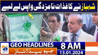 Geo Headlines 8 AM | Pakistan General Elections 2024 Battle | 13th January 2024