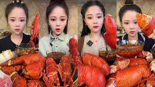 CHINESE MUKBANG SPICY FOOD (LOBSTER,CAKE)@Xiao Yu Mukbang @Bingxin666 Mukbang EATING SHOW