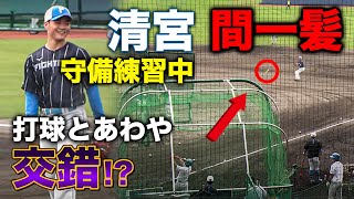 清宮幸太郎ヒヤリ…練習中に打球と交錯！＜2/7ファイターズ春季キャンプ2023＞