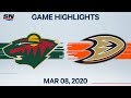 NHL Highlights | Wild vs Ducks – Mar. 8, 2020