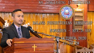 Jingiaseng Iathuhkhana | Rev. D. Sun | 18 October 2020