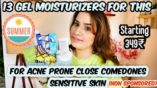 Gel moisturizers for Summers for Acne Prone Close comedones Sensitive Skin Starting 349₹