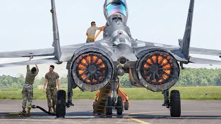 Pilot Start Monstrously Powerful Mig-29 Engines And Take Off At Full Afterburner