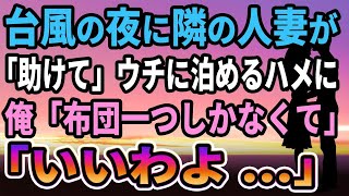 【感動する話】台風の夜に隣の住人俺の家に上がり込んできて一緒に暮らすハメに「布団一つしかなくて」　「いいわよ」「え？」【馴れ初め】【朗読】【泣ける話】