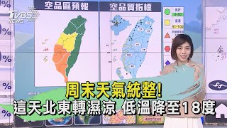 周末天氣統整!這天北東轉濕涼 低溫降至18度｜TVBS新聞