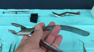 Simple forceps extraction tray set up
