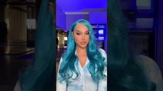 I tried blue hair 💙🩵 Happy Pride Month besties!! #transandproud #haircoloring #wigtutorial