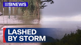 Sydney hit by wild storm system after flood emergencies | 9 News Australia
