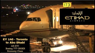 Etihad Airways - (Scenic arrival into Abu Dhabi by night) EY 140 Toronto to Abu Dhabi