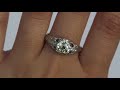 Circa 1930 Art Deco Platinum 1.00ct Old European Brilliant Cut Diamond Engagement Ring