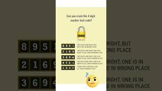 4 Digit Number Lock Riddle Can You Crack The Code Shorts Brainteaser Crackthecode Mind