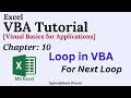 Excel VBA Tutorial Chapter 10 | Loop in VBA | For Next Loop