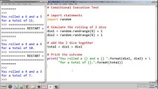 If Else in Python: Rolling of the Dice Part 1