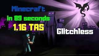 Minecraft but Beaten in 89.5 Seconds - 1.16 Set Seed Glitchless TAS