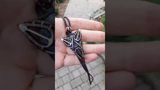 Strength necklace. Triskele triquetra celtic copper necklace