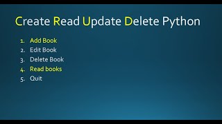 CRUD part 2/3: Add & Read in python | console application | python projects