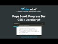 Simple Page Scroll Progress Bar with CSS and JavaScript