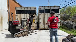 Moving shipping containers with mule