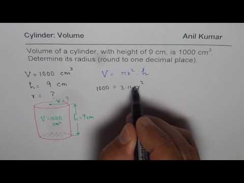 How to Find Radius of a Cylinder from Given Volume and Height How to Find Radius of a Cylinder from Given Volume and Height