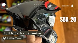 SBA-20 STEELBIRD HELMET🏍️FULL LOOK😱CUSTOMISED🚳GLOSSY BLACK😍