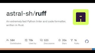 GitHub - astral-sh/ruff: An extremely fast Python linter and code formatter, written in Rust.
