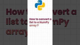 how to convert a list to a numpy array in python ( python for beginners ) #shorts #ytshorts #numpy